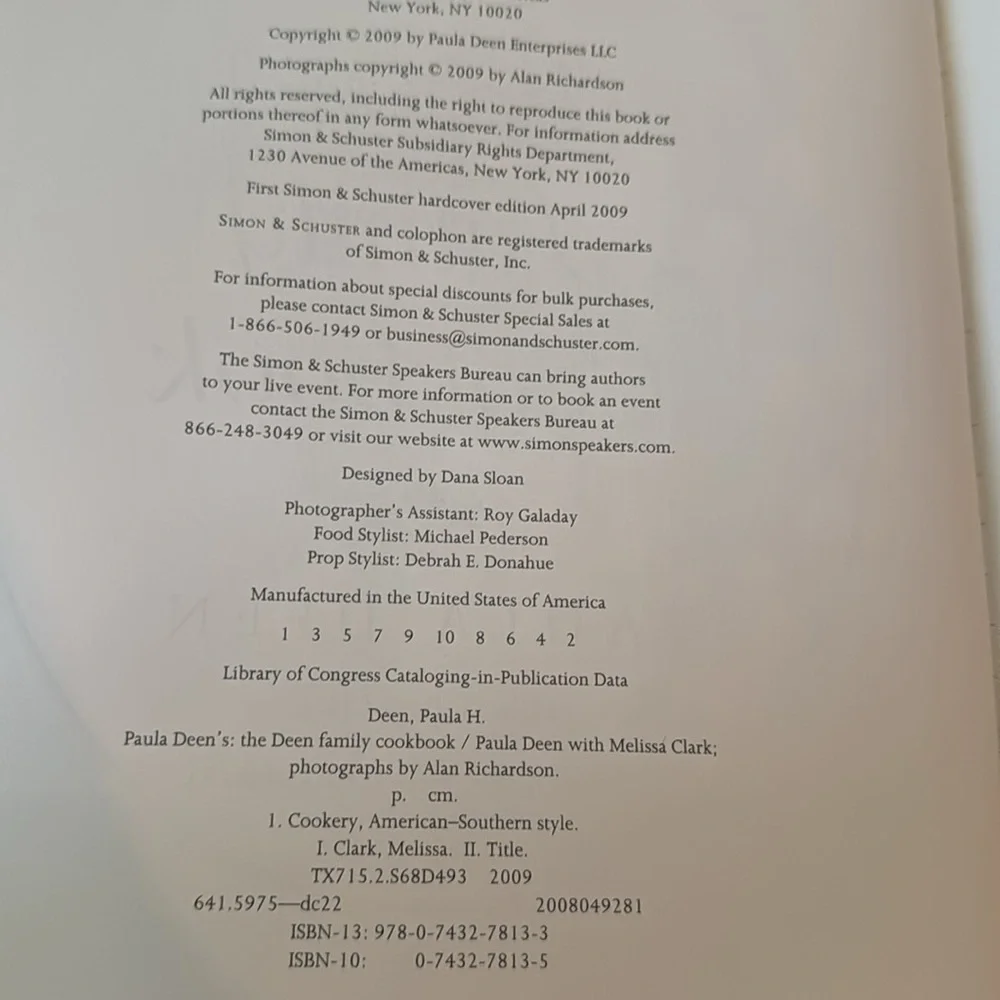 Paula Deen’s Family Cookbook EUC Hardcover Recipes